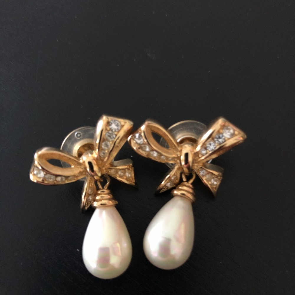 Bow “Pearl” Drop Earrings